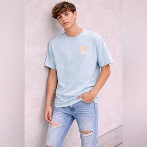 Nike Blue 100% Cotton Short Sleeve Tee with Nike Air Logo